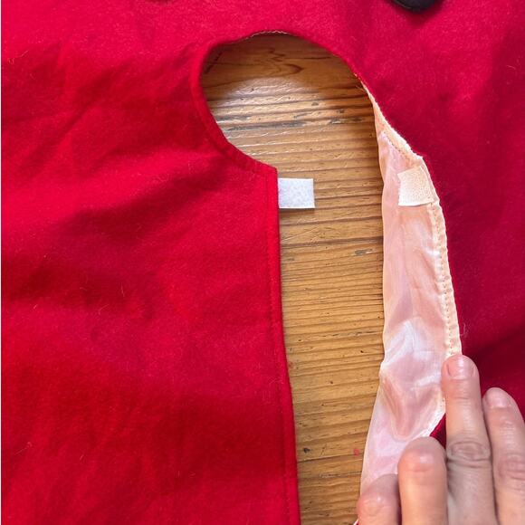 Vintage Christmas red felt snowman family tree skirt - Picture 5 of 5